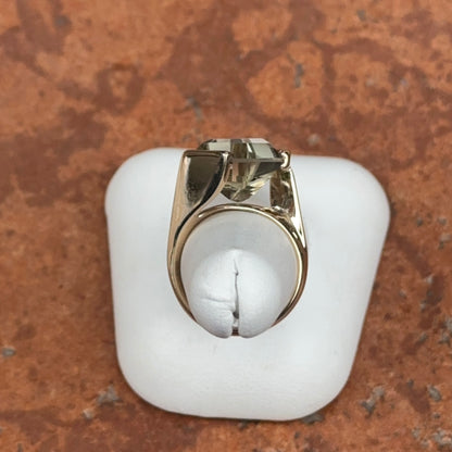 Estate 14KT Yellow Gold Fantasy Cut Asymmetrical Gemstone Ring