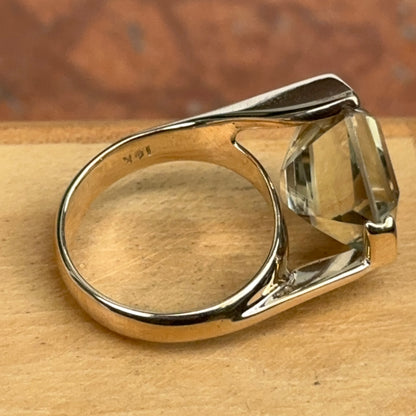 Estate 14KT Yellow Gold Fantasy Cut Asymmetrical Gemstone Ring