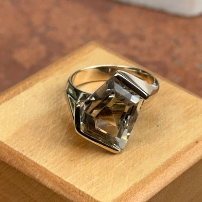 Estate 14KT Yellow Gold Fantasy Cut Asymmetrical Gemstone Ring