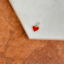 Load image into Gallery viewer, 14KT Yellow Gold Red Enamel Heart Pendant Charm