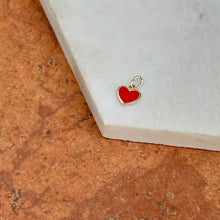 Load image into Gallery viewer, 14KT Yellow Gold Red Enamel Heart Pendant Charm