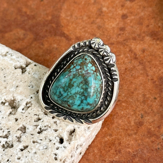 Estate Silver Triangular Turquoise Ring