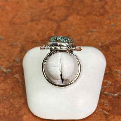 Estate Silver Triangular Turquoise Ring