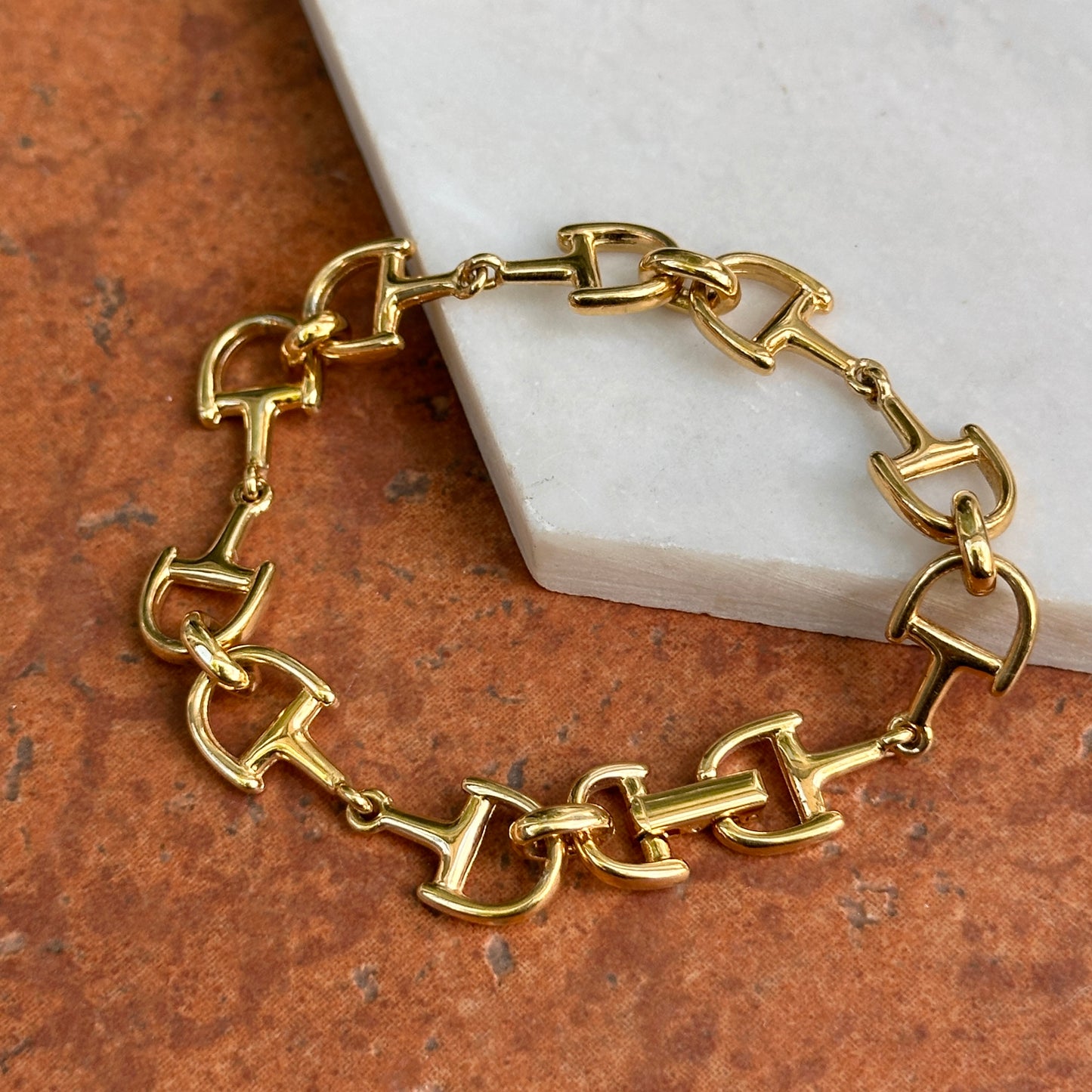 Estate Gold-Tone Horse Bit Links Bracelet
