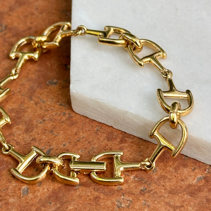 Estate Gold-Tone Horse Bit Links Bracelet