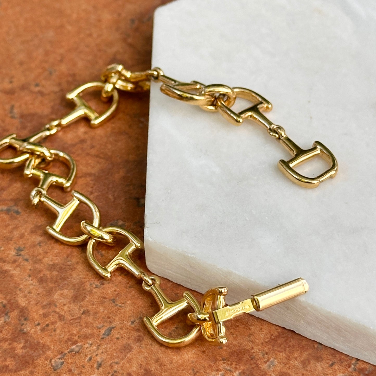 Estate Gold-Tone Horse Bit Links Bracelet