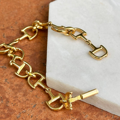 Estate Gold-Tone Horse Bit Links Bracelet
