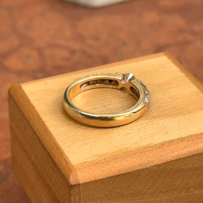 Estate 14KT Yellow Gold Genuine Pave and Suspension Bezel Set Diamond Band Ring - LSJ
