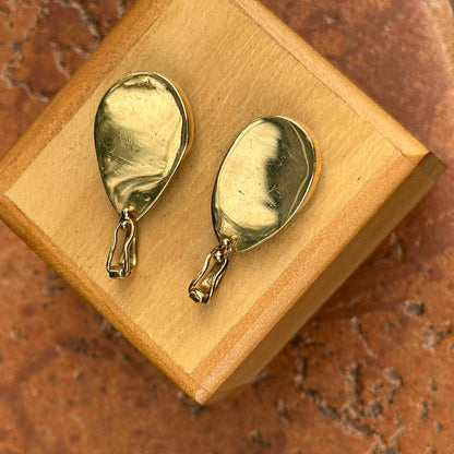 Estate 14K Yellow + White Gold Green Turquoise Earring Charms/Pendant Enhancers