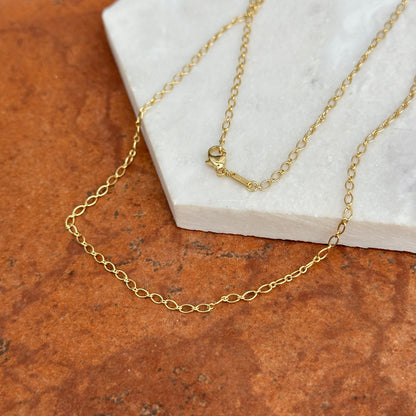 14KT Yellow Gold Oval + Round Links 2.1mm Chain Necklace