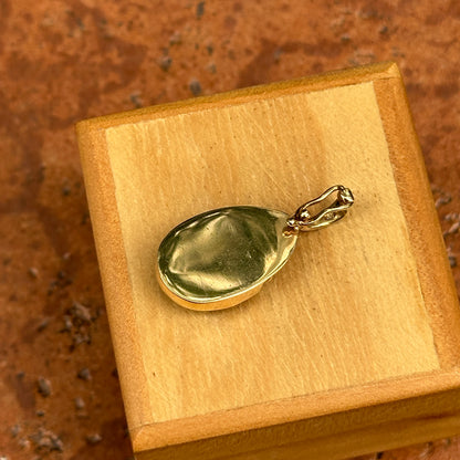 Estate 14KT Yellow and White Gold Half Moon Green Turquoise Pendant Enhancer