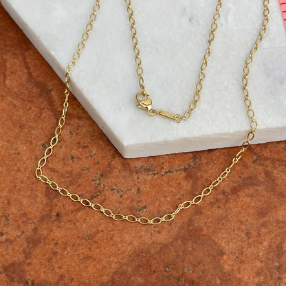 14KT Yellow Gold Oval + Round Links 2.1mm Chain Necklace