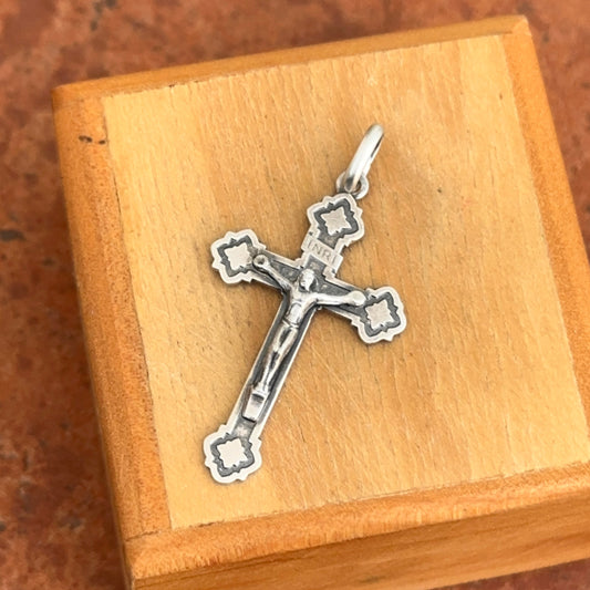 Sterling Silver Antiqued Crucifix Cross Pendant