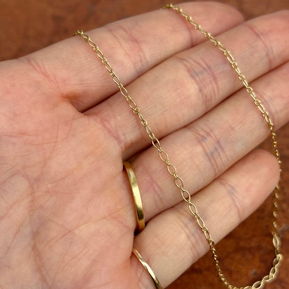 14KT Yellow Gold Oval + Round Links 2.1mm Chain Necklace