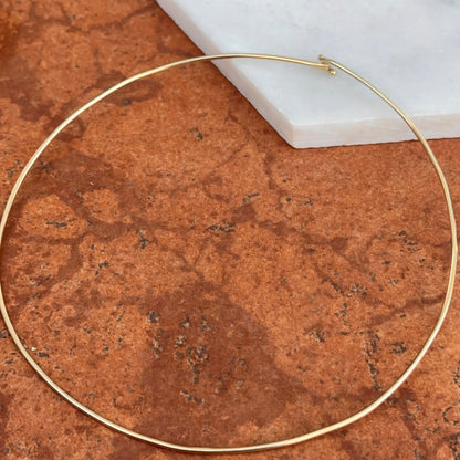 Estate 14KT Yellow Gold 1.5mm Stiff Wire Solid Collar Necklace 14”
