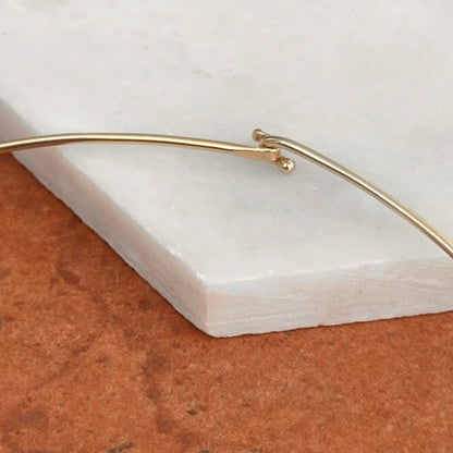 Estate 14KT Yellow Gold 1.5mm Stiff Wire Solid Collar Necklace 14”