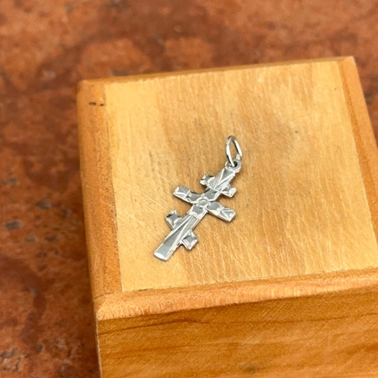 new pics Sterling Silver Eastern Orthodox Small Cross Pendant Charm