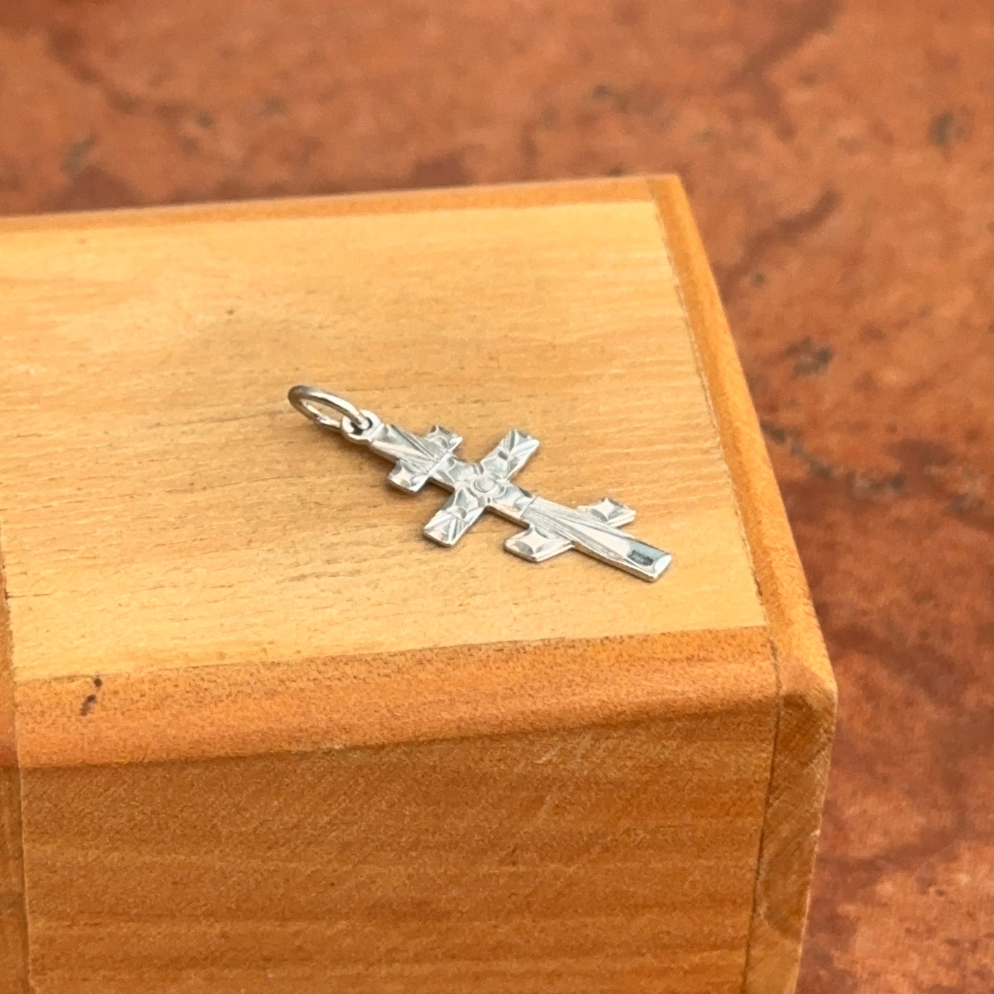 OOO Sterling Silver Eastern Orthodox Small Cross Pendant Charm - LSJ