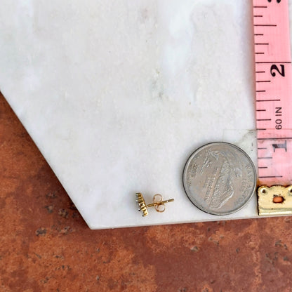 Estate 10KT Yellow Gold .25 Carat Lab Created Diamond Cluster Stud Earrings Small