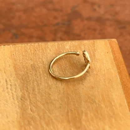 14KT Yellow Gold Shiny 20 Gauge Scallop Shell Nose Ring/ Ear Cuff