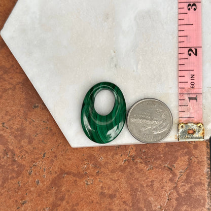 SOLD Estate Green Malachite Oval Earring Charms - LSJ