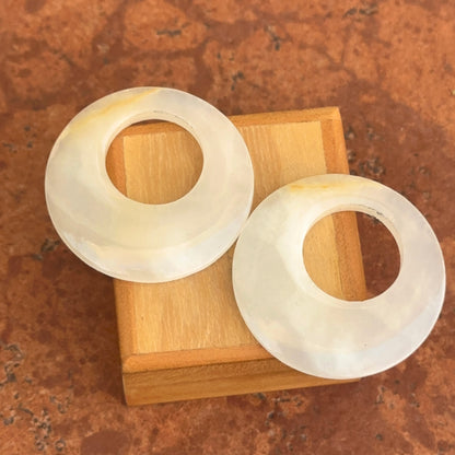 Vintage Round Opaque White Quartz Earring Charms