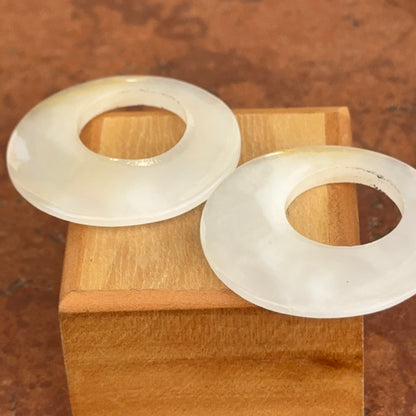 Vintage Round Opaque White Quartz Earring Charms