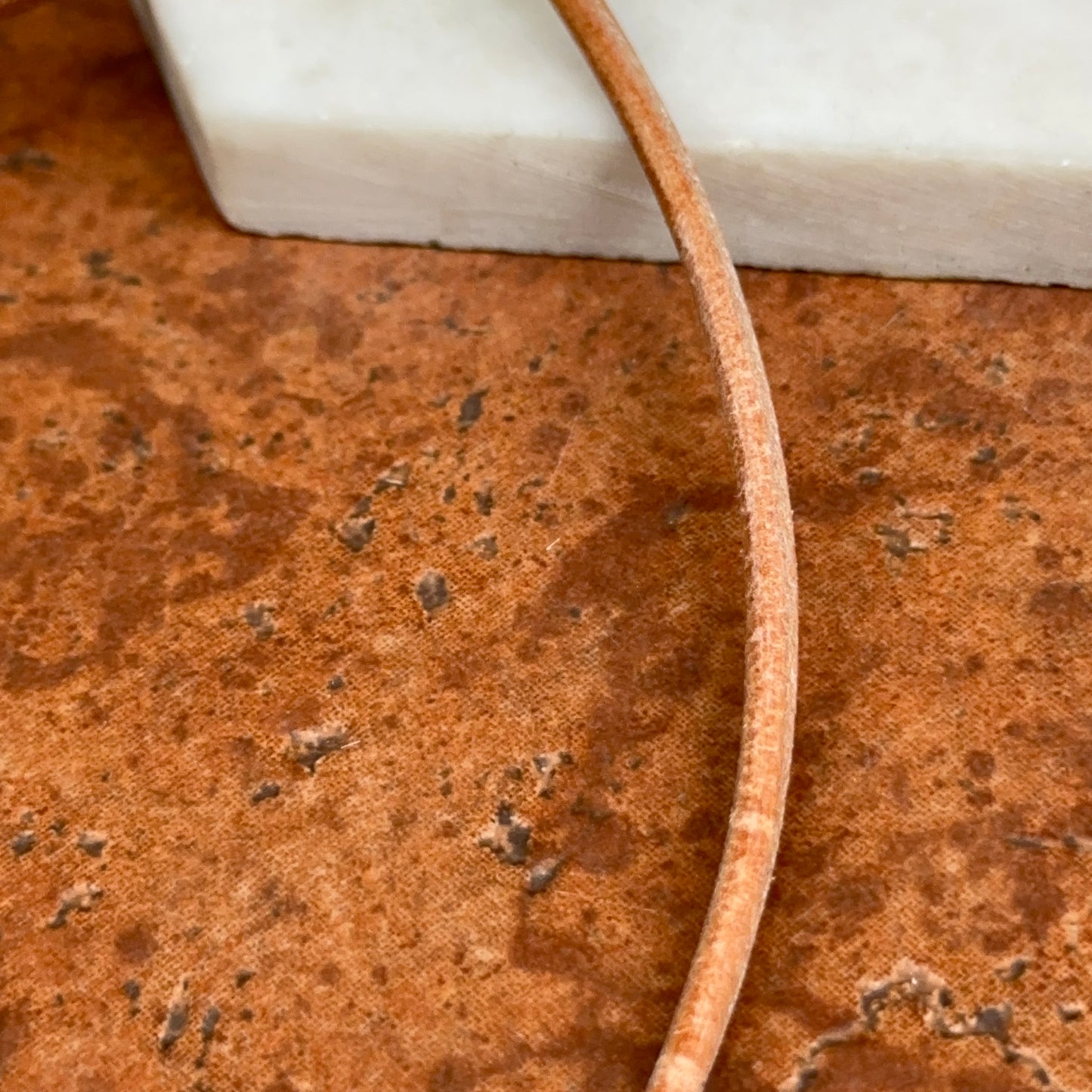 14KT Yellow Gold Natural Brown 3mm Leather Cord Necklace