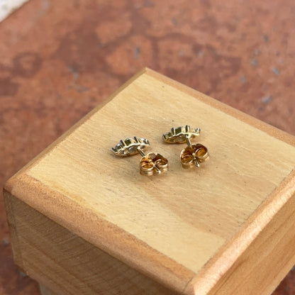 Estate 10KT Yellow Gold .25 Carat Lab Created Diamond Cluster Stud Earrings Small