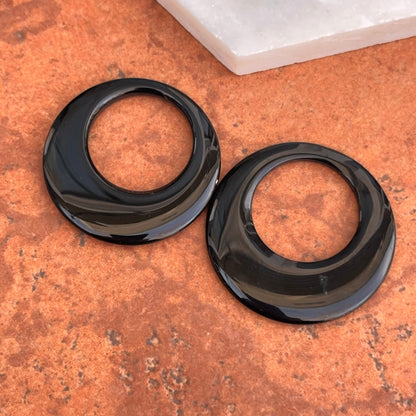 Vintage Black Onyx Earring Charms 43mm