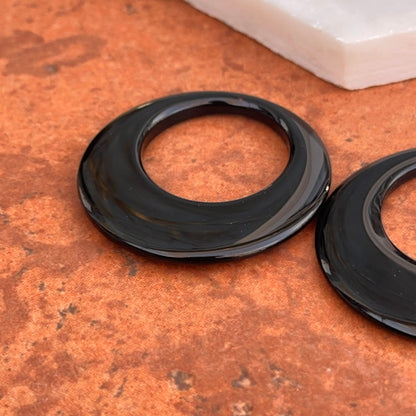 Vintage Black Onyx Earring Charms 43mm