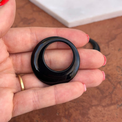 Vintage Black Onyx Earring Charms 43mm