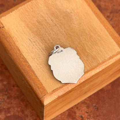 Sterling Silver Polished Saint Michael Badge Medal Pendant 16.5mm x 14mm