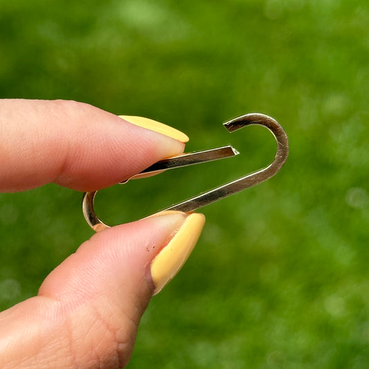 14KT Yellow Gold Elongated Oval Push-In Enhancer/ Charm Holder 37mm