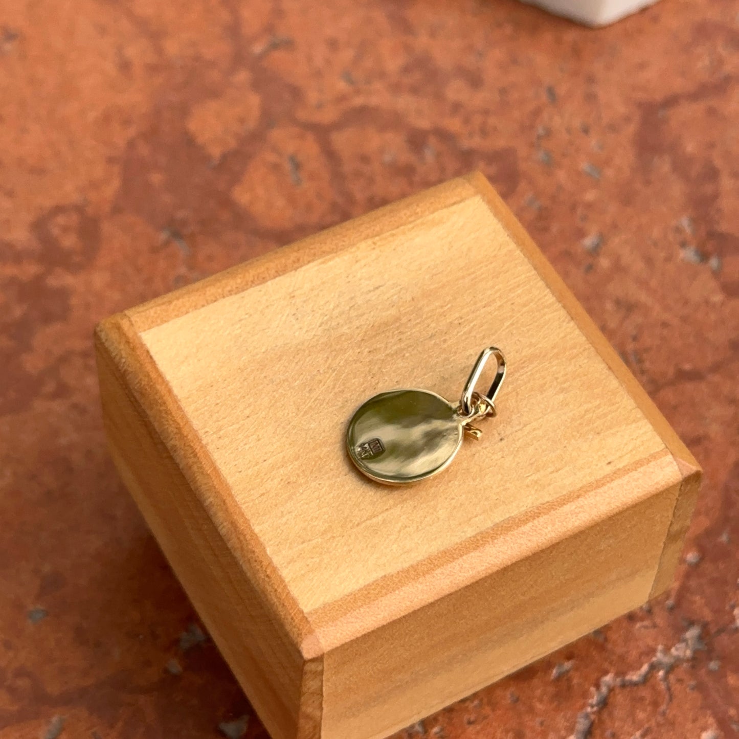 14KT Yellow Gold Jesus Round Medal + Cross Pendant Charms