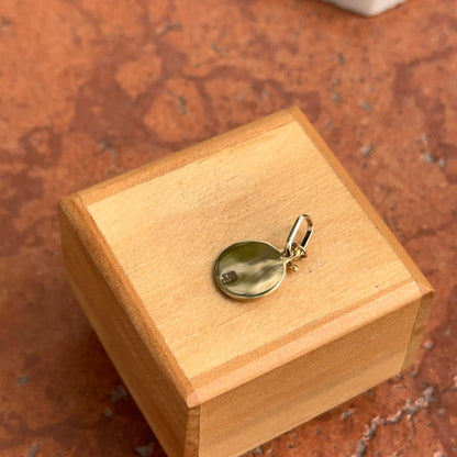 14KT Yellow Gold Jesus Round Medal + Cross Pendant Charms