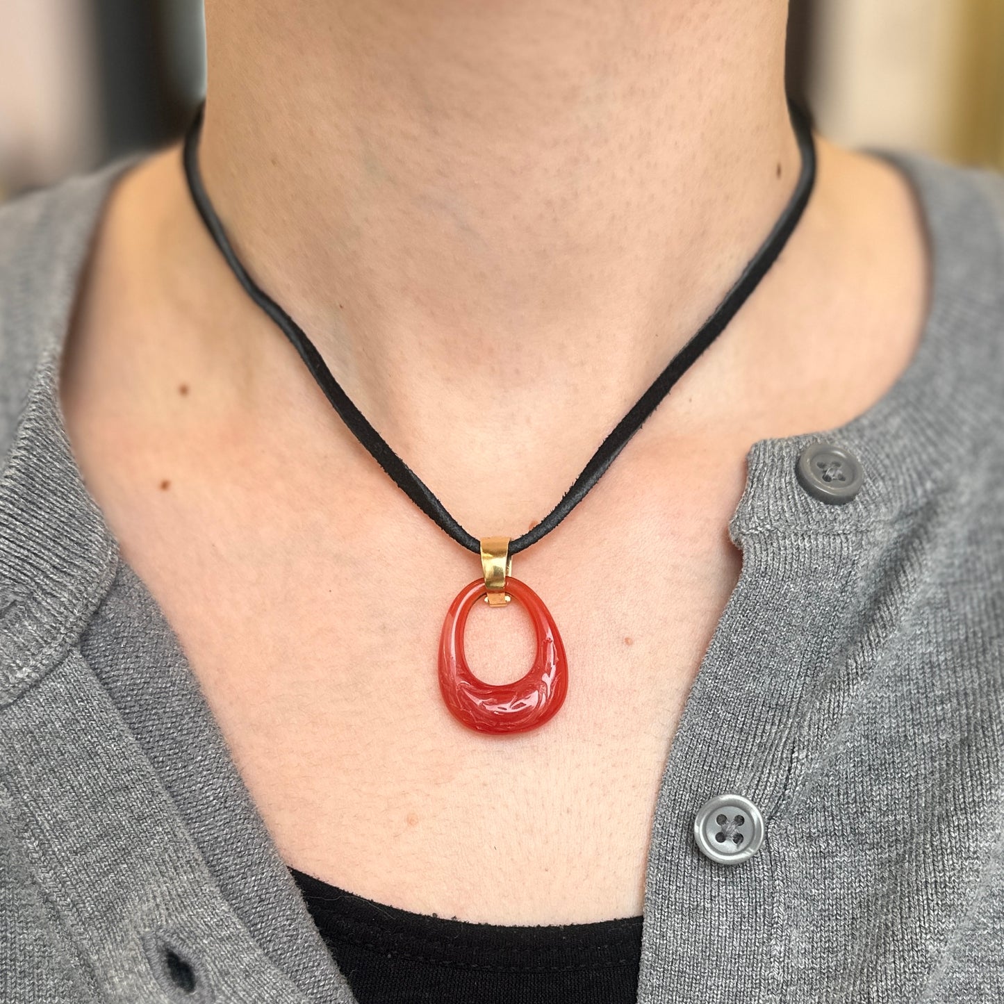 18KT Yellow Gold Oval Tapered Bail Enhancer Clasp For Pendants/Charms 5mm