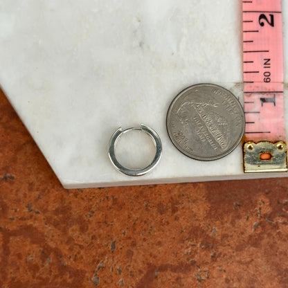 Sterling Silver Polished Hinged Huggie Hoop Earrings