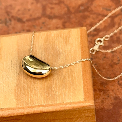 14KT Yellow Gold Bean Pendant Necklace