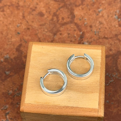 Sterling Silver Polished Hinged Huggie Hoop Earrings
