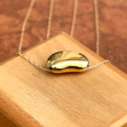 14KT Yellow Gold Bean Pendant Necklace