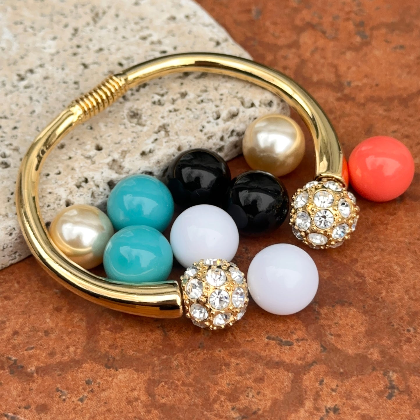 Yellow Gold-Plated Kenneth Jay Lane Interchangeable Multicolor Crystal Bracelet