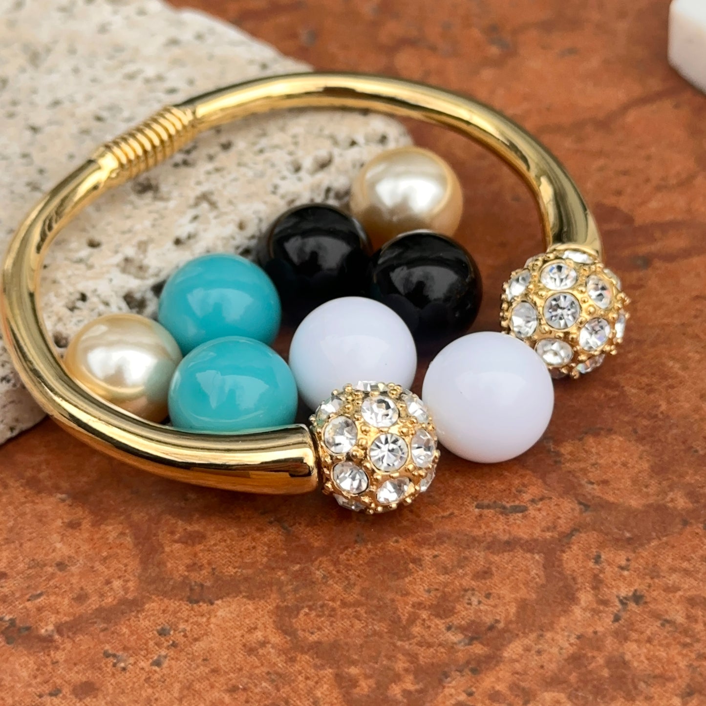 Yellow Gold-Plated Kenneth Jay Lane Interchangeable Multicolor Crystal Bracelet