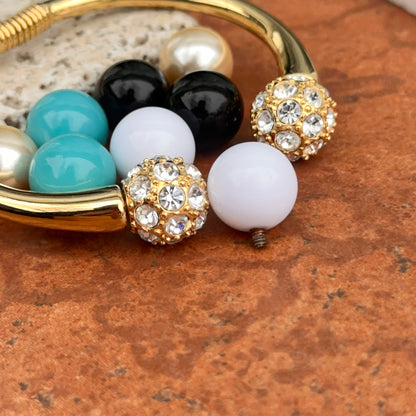 Yellow Gold-Plated Kenneth Jay Lane Interchangeable Multicolor Crystal Bracelet