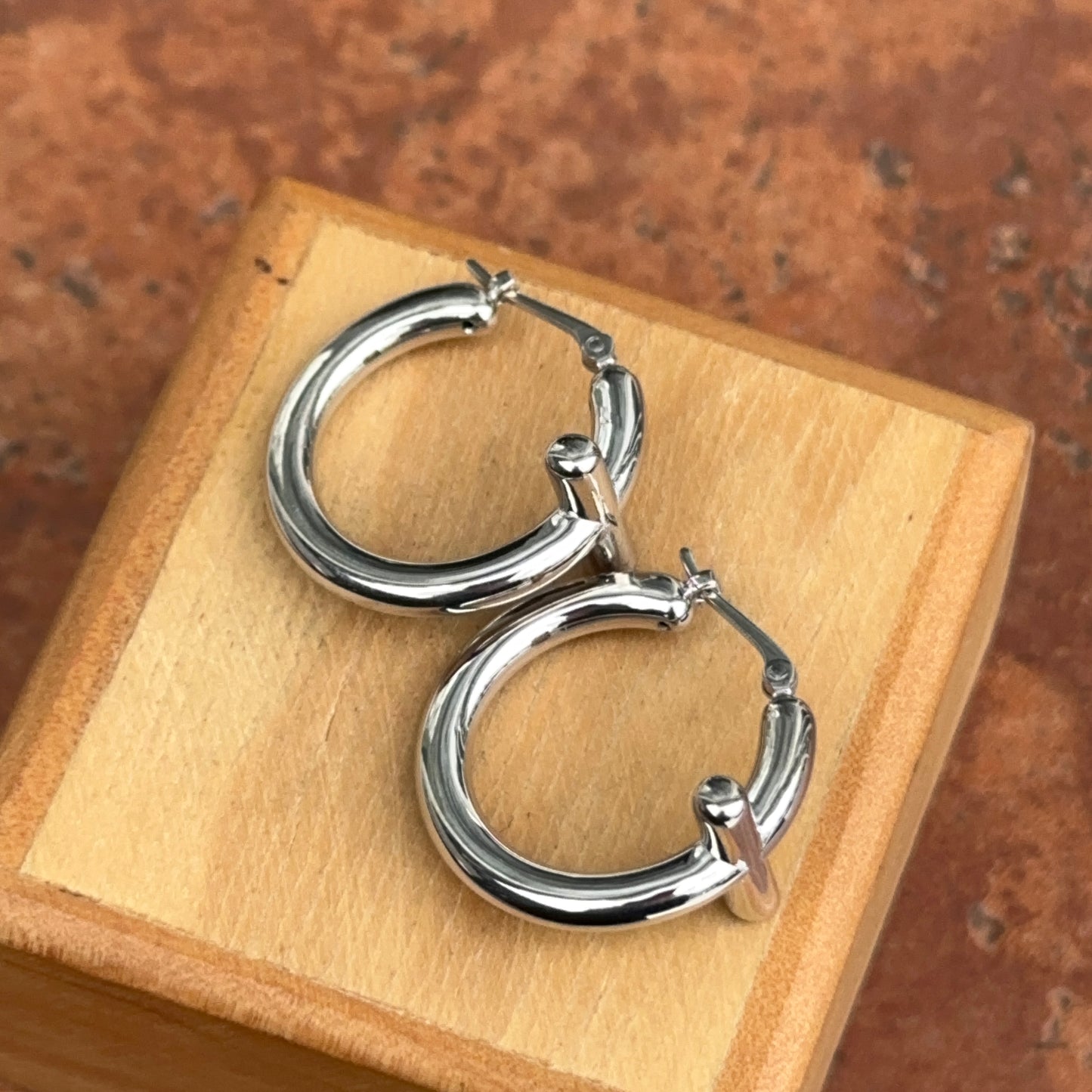 Sterling Silver Cross Tube Hoop Earrings Small Hollow