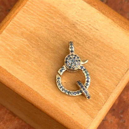 14KT Yellow Gold Blue Sapphire Pendant with Hinged Opening