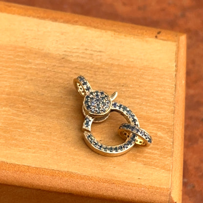 14KT Yellow Gold Blue Sapphire Pendant with Hinged Opening