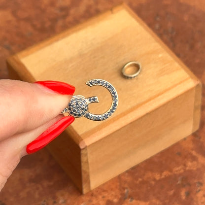14KT Yellow Gold Blue Sapphire Pendant with Hinged Opening