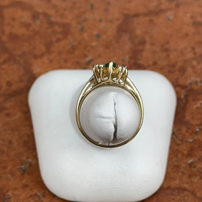 Estate 14KT Yellow 3 Marquise Emerald Ring