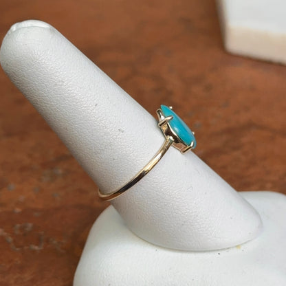 14KT Yellow Gold Abstract Cut Turquoise Solitaire Ring